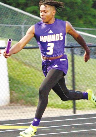 A second-place finish in the 4x100 relay was among the Greyhounds top showings in last week’s tune-up meet. BRAD HARRISON/Staff