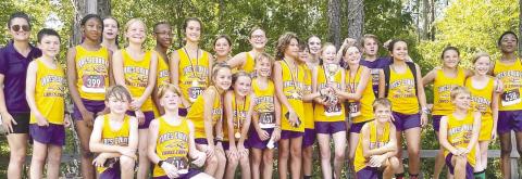 Jones County’s middle school runners pose after finishing near the front as both a team and individuals at the Clash of the Classes at Bleckley County. CONTRIBUTED