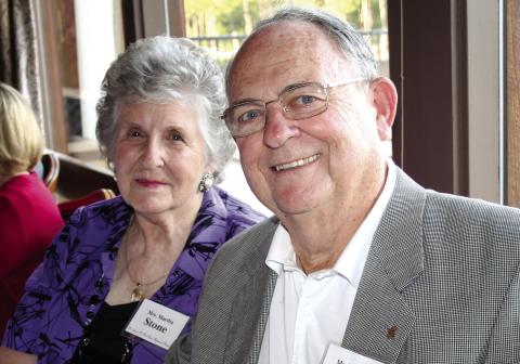 Martha and Ted Stone at Ted’s retirement reception in 2010. FILE PHOTO