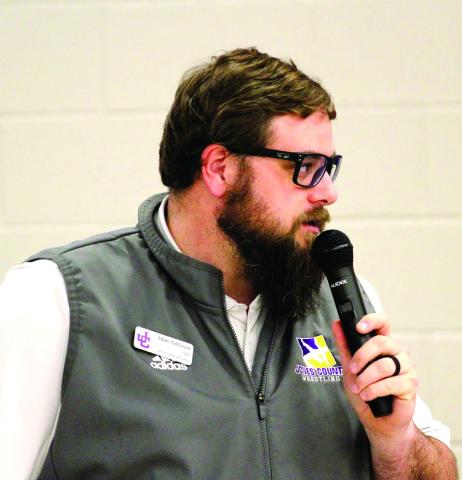 Greyhounds head wrestling coach Adam Gillhouse says that even with past success, the program’s focus on ‘raising the standard’ continues. BRAD HARRISON/File photo