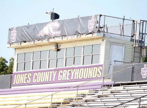 The press box at Greyhound Field is among the items set for either replacement or upgrade in the near future. BRAD HARRISON/Staff