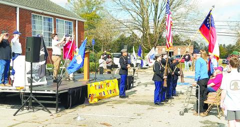 Jones County High School JROTC Cadets present the colors for the 2022 Veterans Appreciation Day program. FILE PHOTO