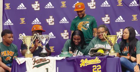 Aniya Canty, who starred for the Lady Hounds during her high school softball career, signs a national letter-of-intent with Florida A&amp;M. BRAD HARRISON/Staff
