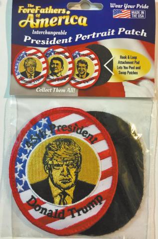 A patch of former president Donald Trump from Forefathers of America.