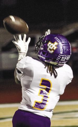 Tyler Stewart breaks open deep for one of his four touchdowns against Ola. BRAD HARRISON/Staff
