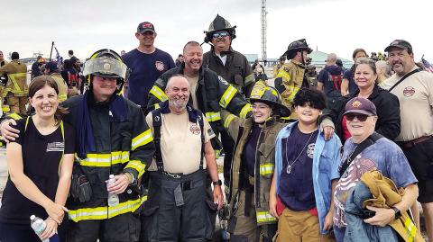 Firefighters from Jones County and Gray joined other Georgia first responders in the 9/11 march up Stone Mountain. CONTRIBUTED