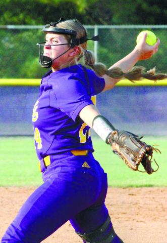 Ciara Stephens hurls the ball toward the plate against