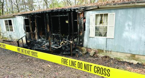 The home on Sand Creek Trail was severely damaged in the Nov. 16 fire that took the life of the homeowner, Brenda Jo Kelly. Her obituary can be found on page A9 in this week’s edition. CONTRIBUTED