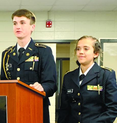 Greyhound Battalion Cadet Captain Rhett Perry and Cadet Sergeant First Class Bella Ramsdell.  CONTRIBUTED
