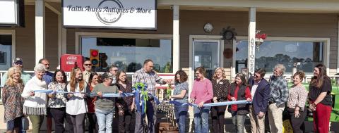 Ribbon cut for Faith Ann’s Antiques & More