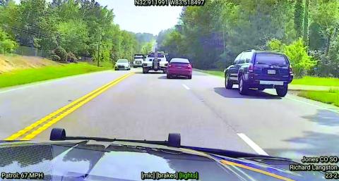 Scan the QR code for dash cam video of the high-speed chase. SCREENSHOT