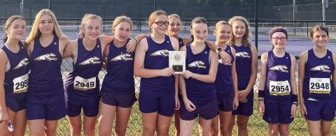 Jones County’s girls middle school cross country team captured an overall team title as well at Jasper County, giving both teams a sweep. CONTRIBUTED