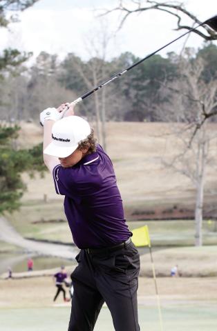 Holden Nipper tees off toward to end of Thursday’s match. BRAD HARRISON/Staff