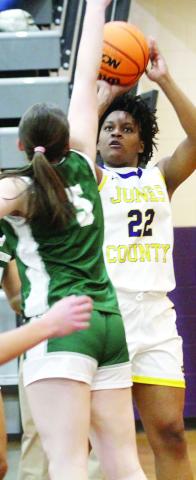 Kamiyah Adams elevates to convert a jump shot during Tuesday’s first-round win against Westminster. BRAD HARRISON/Staff