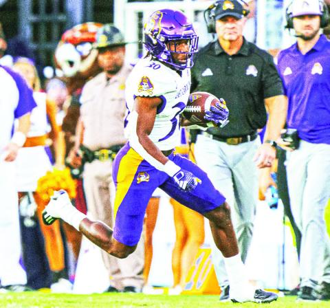 Former Greyhound standout Javious Bond wrapped up the season second in rushing for East Carolina. COURTESY OF EAST CAROLINA ATHLETICS