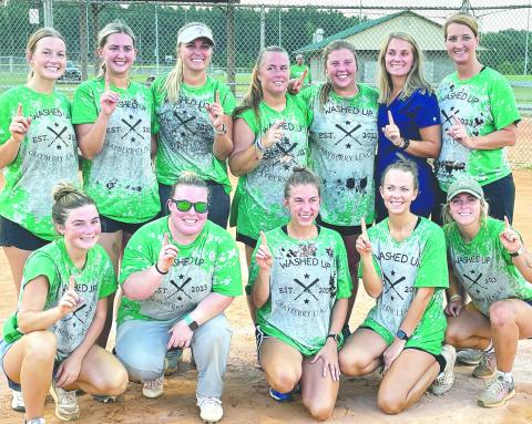 Washed Up won the nine-team Grayberry Women’s Softball league title with a pair of wins the semifinal and championship rounds. CONTRIBUTED