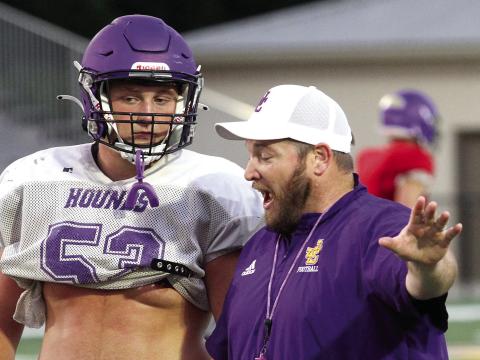 JCHS offensive line coach Will Patterson brings experience to the Greyhounds that includes stops at Mercer and West Georgia. BRAD HARRISON/ Staff
