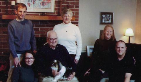 The Moon family (couples l-r): Allison and Will Duncan, Deloras and Bob, and Rob and Abi Moon in 2011. CONTRIBUTED