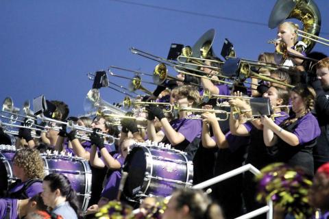Marching Greyhounds under the lights