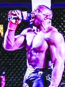 Torrez Finney celebrates after Saturday’s knockout victory. CONTRIBUTED
