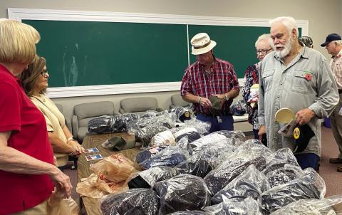 The patriotic hats given to each veteran who attends Jones County Veterans Appreciation Day are always a big hit. FILE PHOTO