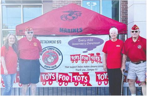 Shana Backus with Marine Corps Detachment 970 at Ingles taking up donations at Ingles for Toys for Tots on Labor Day. ALAINA CLARKE/Staff