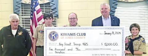 Kiwanis Club presents check to Boy Scout Troop