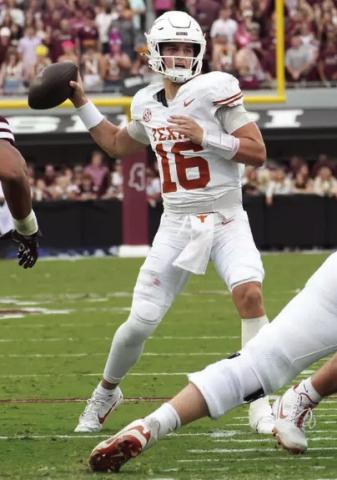Georgia heavily recruited Arch Manning (16) be he committed and signed with Texas. Courtesy of Texas Athletics