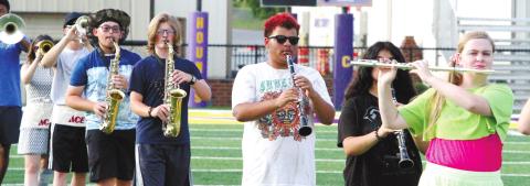 The Marching Greyhounds final day of band camp was last Thursday with work taking place on Greyhound Field. BRAD HARRISON/Staff