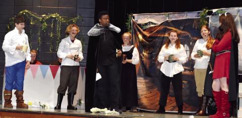 Cast members of “The Witch’s Princess” as performed at Clifton Ridge Middle School. BETHANY TAPEE/Staff