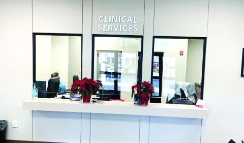 Clients begin in the secure lobby of the health department and then move to a private intake area, where information is gathered.