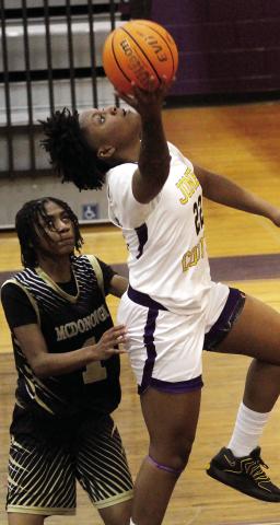 Kamiyah Adams glides in for a layup against McDonough. BRAD HARRISON/Staff