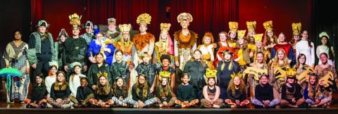 Jones County Arts cast of The Lion King Jr. during Monday’s dress rehearsal. CONTRIBUTED