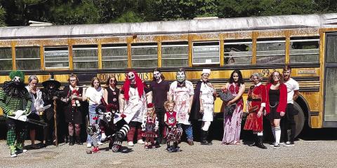 Highway 11 Halls of Horror actors and actresses from last Halloween dressed up and ready to go. CONTRIBUTED