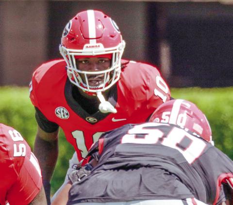 Zayden Walker (10) was among the defenders seeing significant time during G-Day. LANCE McCURLEY/Staff