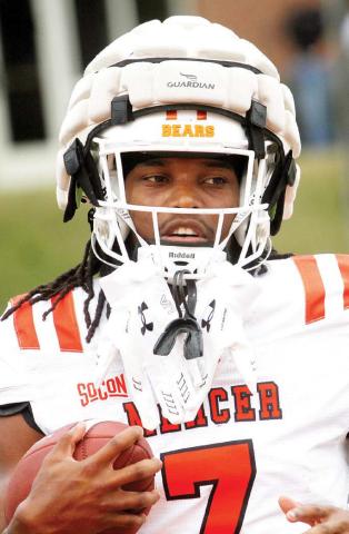 Former Greyhound Javious Bond saw time at running back during Mercer’s spring game. BRAD HARRISON/Staff