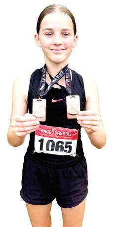 Sixth-grader Madison Marshall claimed two podium finishes at last weekend’s state middle school meet. CONTRIBUTED