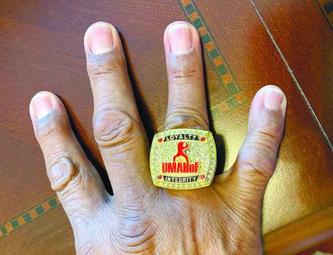 The Hall of Fame ring is another of the awards Clark received as part of the Aug. 12 event. CONTRIBUTED