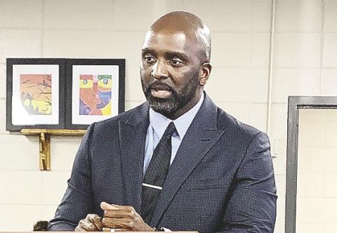 Jones County High School Principal Dennis Woolfolk speaks to Board of Education members at a July 20 called meeting. CONTRIBUTED