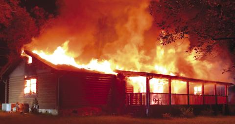 Firefighters responded to Smith Road call to find the structure fully engulfed in Flames. CONTRIBUTED