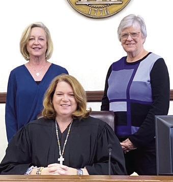Ocmulgee Court Appointed Special Advocates (CASA) swore in two new volunteers on February 24, 2025. CASA volunteers serve as the voice for children in foster care and what is in their best interest. Pictured with Ocmulgee Juvenile Court Judge Kelli C. Rutherford are (L-R) Kim Kramer and Sharon McClung. CONTRIBUTED