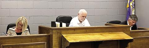 Gray Mayor Ed Barbee is once again behind the podium at the May 6 City Council meeting. DEBBIE LURIE-SMITH/Staff