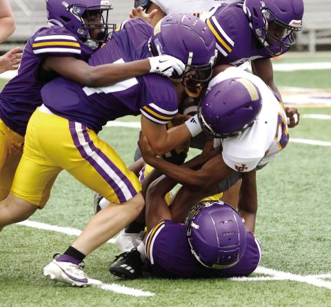 Defense played a big role in last Saturday’s intrasquad scrimmage as players on that side of the ball were also able to score points. SEE FULL COVERAGE IN SPORTS >> B1 BRAD HARRISON/Staff