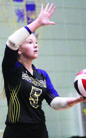 Caroline Rickman and the Volley Hounds will welcome Union Grove and Locust Grove in a region match next Tuesday. BRAD HARRISON/Staff