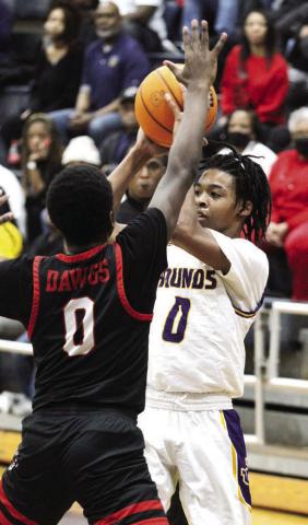 Jaleel Jordan and the Greyhounds got a third shot at Dutchtown in the region tournament semifinals on Thursday. BRAD HARRISON/Staff