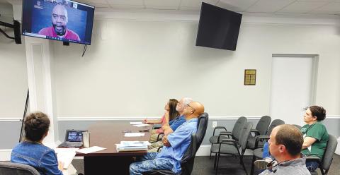 Jones County GICH members meet with Jermaine Durham via Zoom April 18 and received an update about the housing program. DEBBIE LURIE-SMITH/Staff