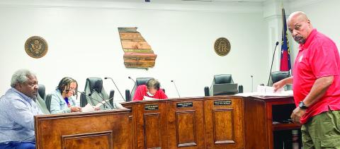 Chief Appraiser Tony George (far right) prepares to speak to the Board of Assessors at their Nov. 7 meeting.