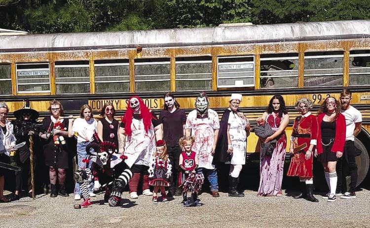 Highway 11 Halls of Horror actors and actresses from last Halloween dressed up and ready to go. CONTRIBUTED